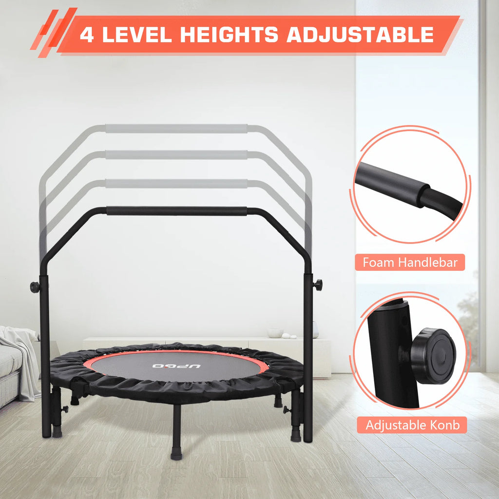 40 Foldable Fitness Trampoline with Adjustable Foam Handle L5620