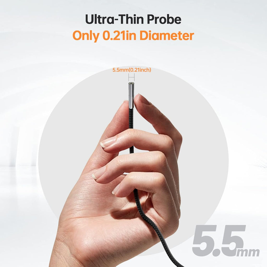 Industrial Endoscope with Screen, 0.21inch Handheld Borescope Inspection Camera with Waterproof Gooseneck Probe, 4.5inch IPS Display G6799
