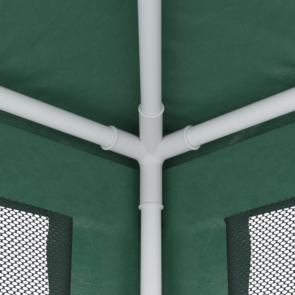 Party Tent with 4 Mesh Sidewalls Green 13.1'x13.1' HDPE B233