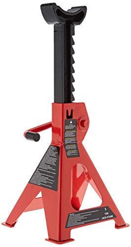 3 Ton Capacity Steel Auto Stands, 1 Pair, Black and Red C572252