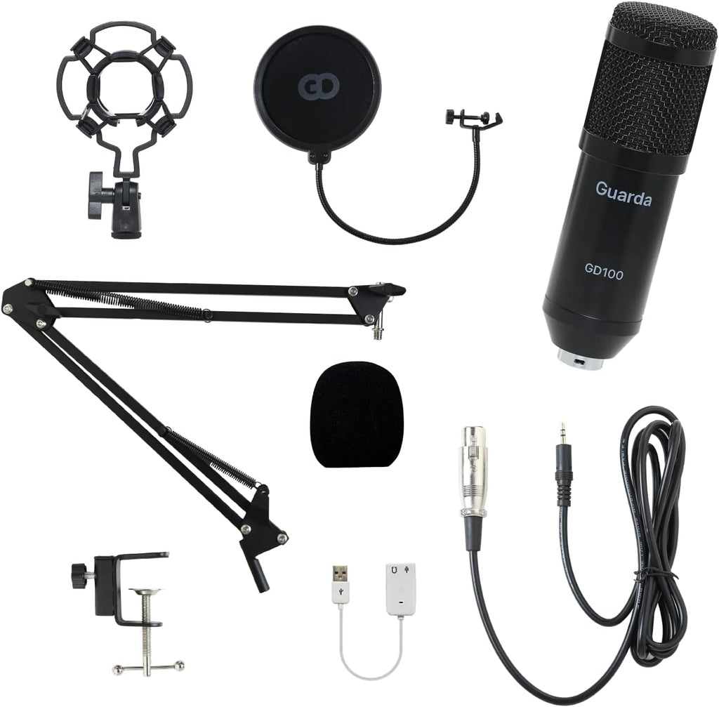 USB Microphone Condenser Cardioid Metal Mic Kit Pack of 2 E563