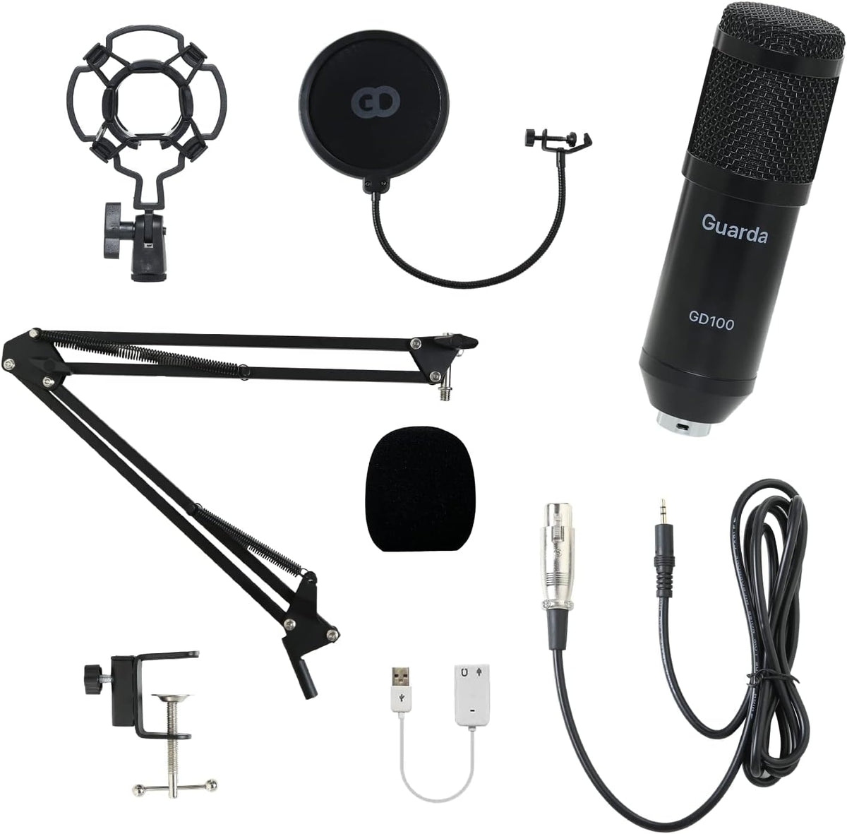 USB Microphone Condenser Cardioid Metal Mic Kit Pack of 2 E563