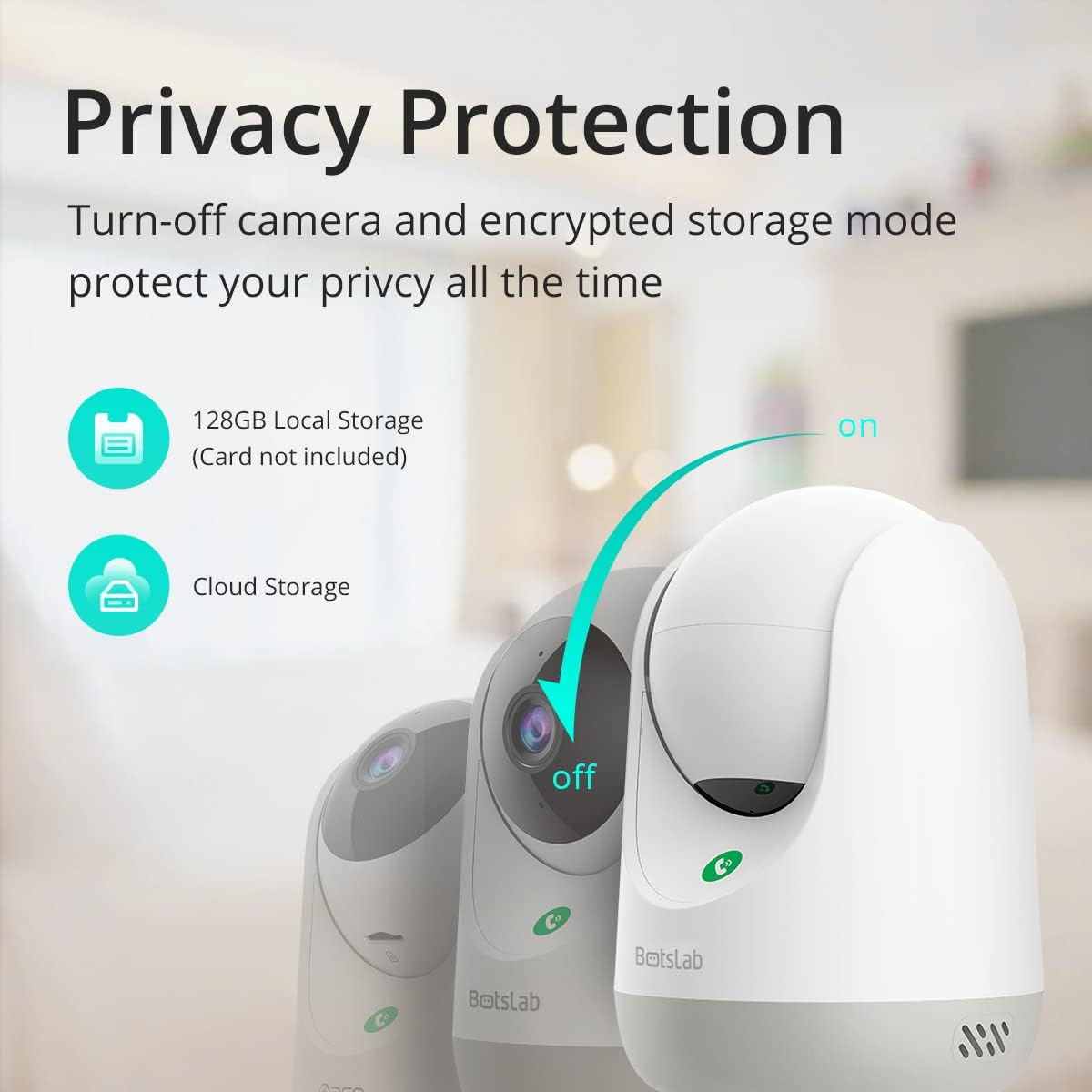 2K 3MP Pan & Tilt Security Indoor Camera with Motion Sensor, 2-Way Audio, Night Vision, Pack of 2 M1980