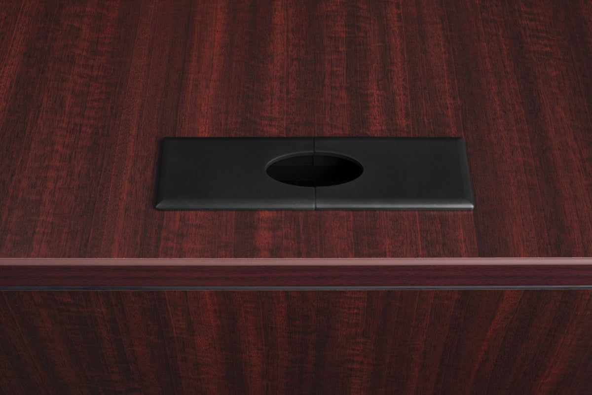 Ash Grey Pedestal L-Desk with Return D2545