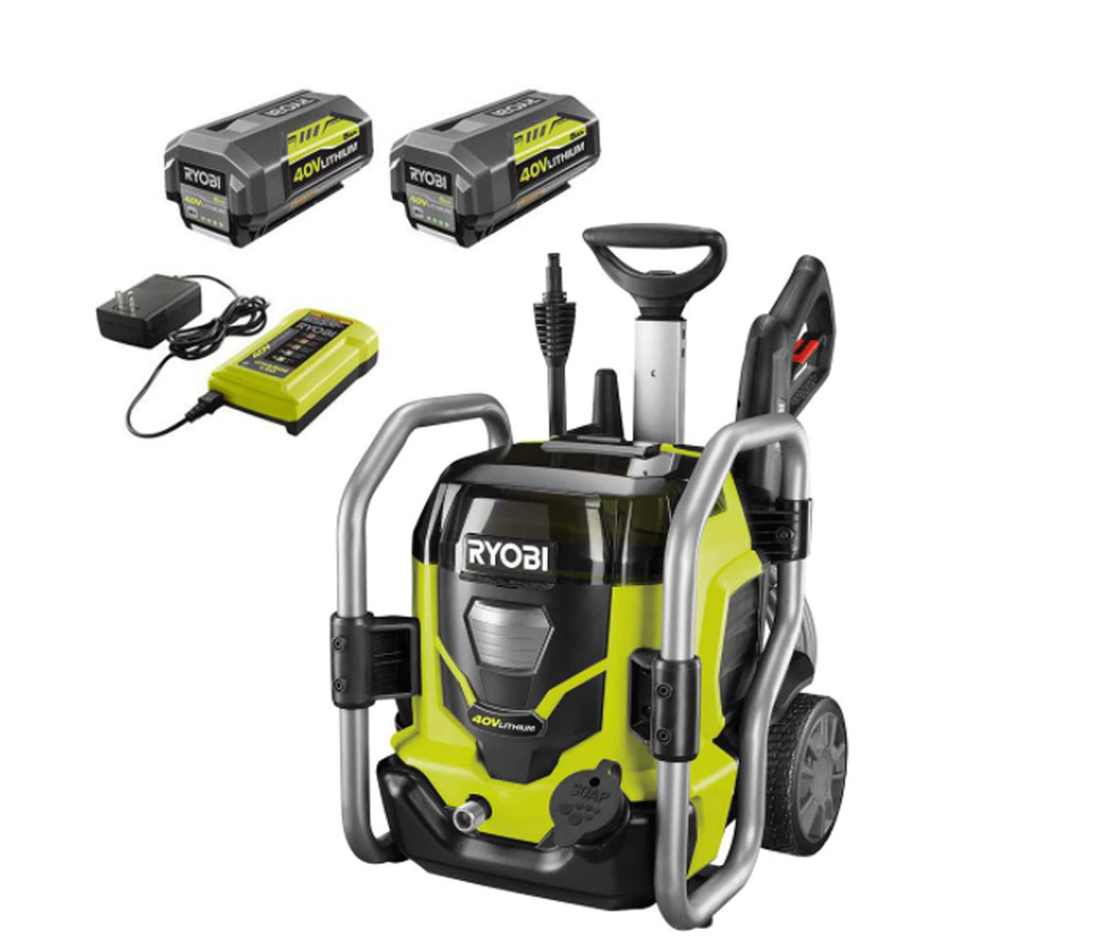 1,500 PSI 1.2 GPM 40-Volt Cordless Electric Pressure Washer with Two 5.0 Ah Batteries and Charger S7527