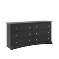 Black 6 Drawer Double Dresser Y46317