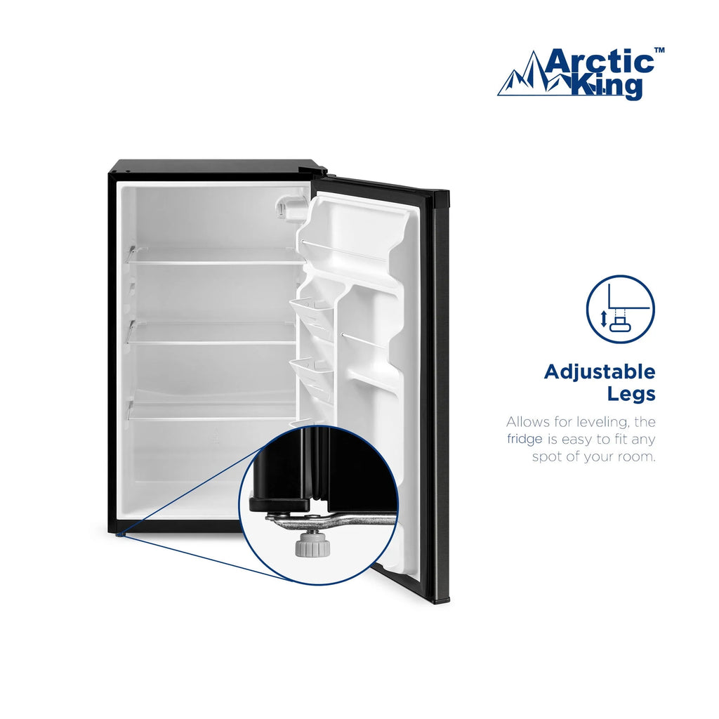 4.4 Cu ft One-Door Mini Fridge, Black Stainless Steel Look E4448