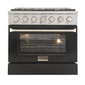 36 Pro-Style Natural Gas Dual Fuel Range with 4 Burners in Black E929199