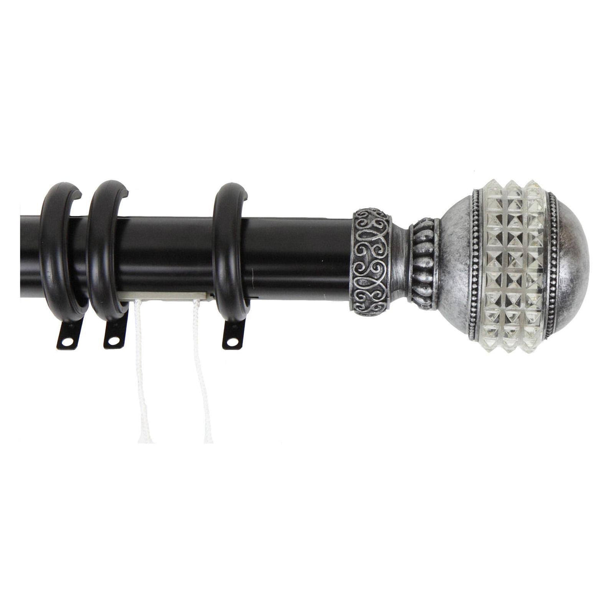 Black Decorative Traverse Rod with Rings E3840