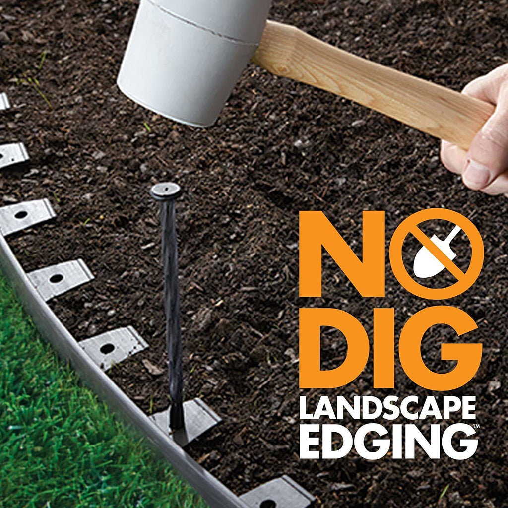 Plastic No-Dig Landscape Edging Kit, 100-Feet Q477