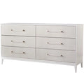 White Wood Dresser with Six Drawers W494