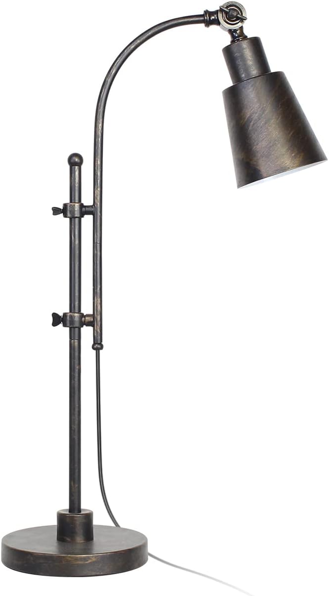 Industrial Desk Lamp Black Adjustable Metal Task Lamp L6324