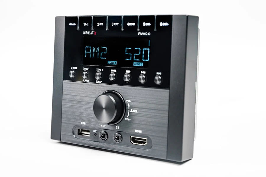 Bluetooth RV Receiver Stereo with 2 Black 6.5 Speakers F705149