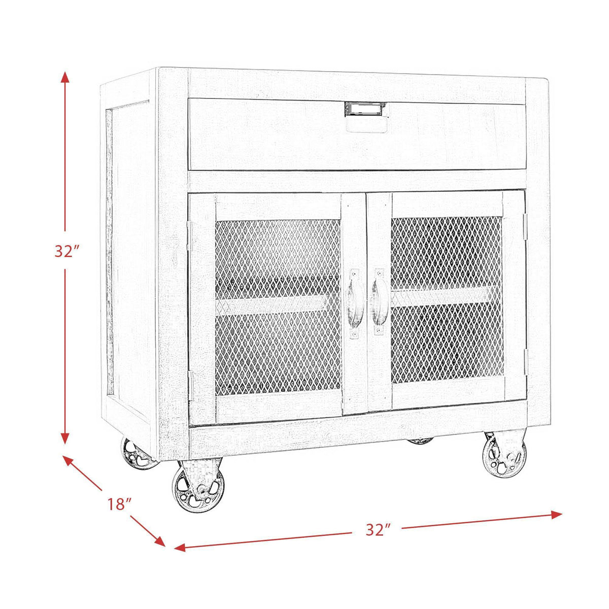 Red 2-Door Accent Chest Z613
