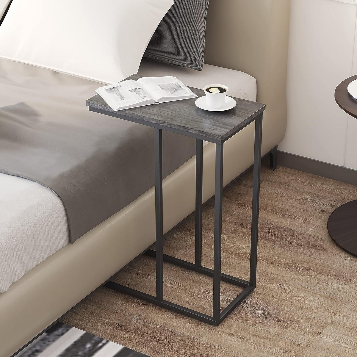 C Shaped End Table Set of 2 Grey T96220