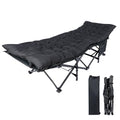 Folding Camping Cot with Table Black M7383