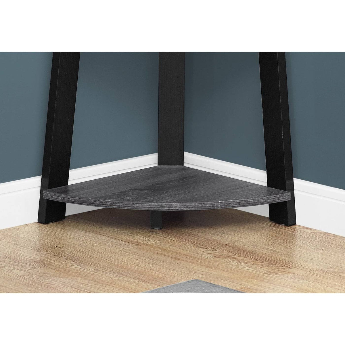 Grey-Black Corner Bookcase D57593
