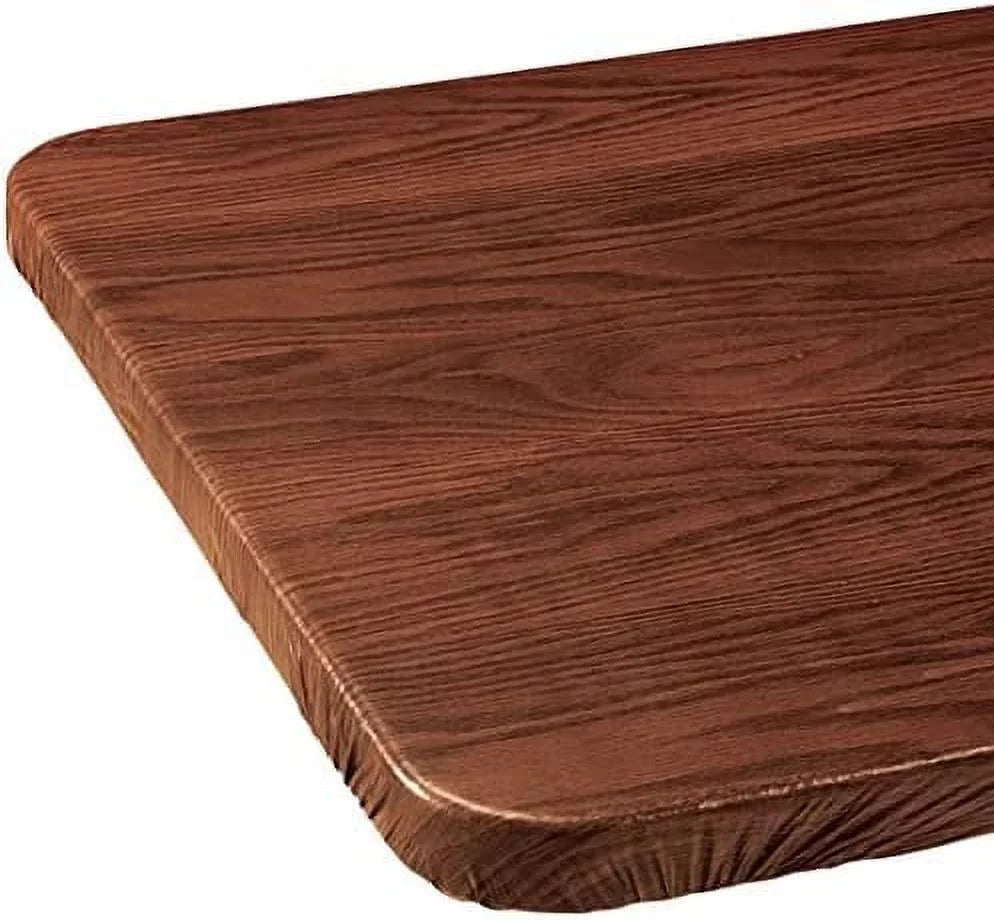 Mahogany Oblong Vinyl Table Cover U168275