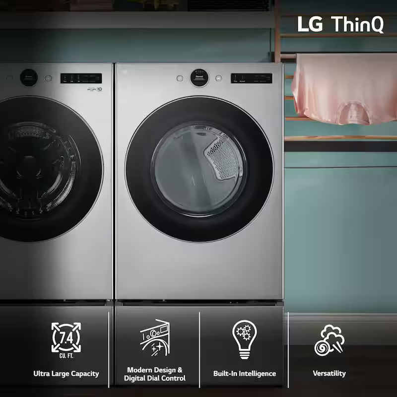 7.4 cu. ft. Vented Stackable Electric Dryer in Graphite Steel F900