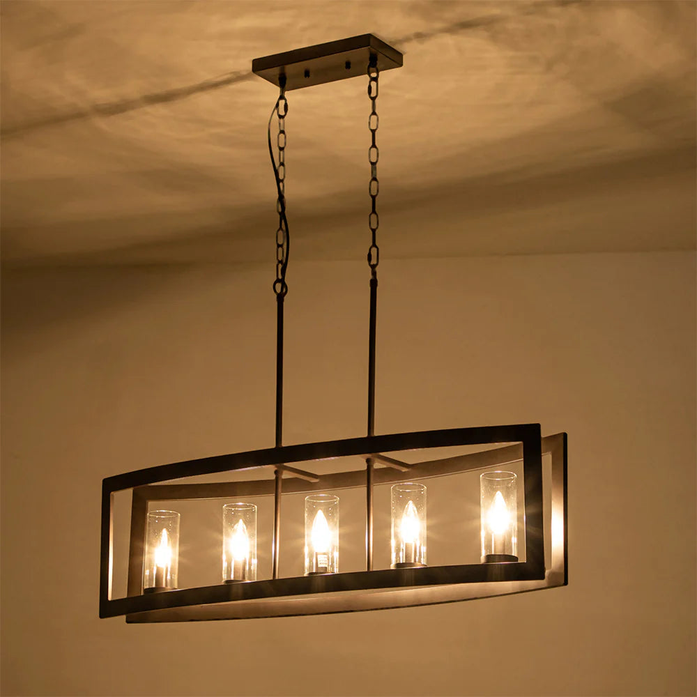 Bronze 5-Light Kitchen Island Pendant B149