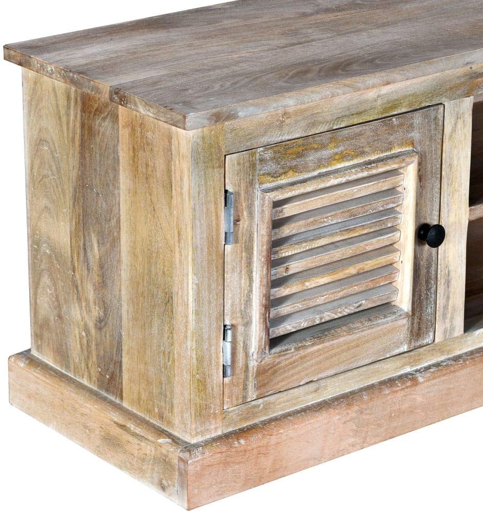 White Solid Mango Wood TV Cabinet A2535