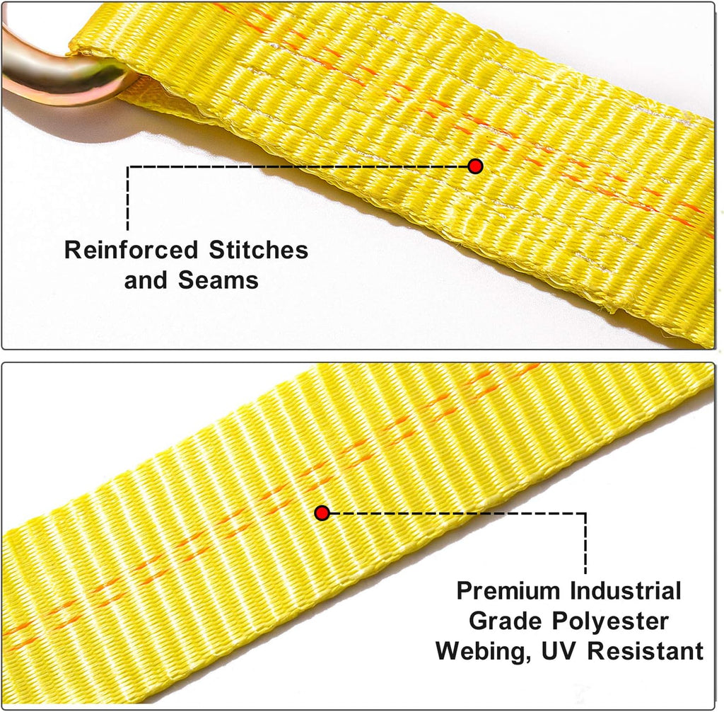 2" x 120'' Heavy Duty Vehicle Tie Down Straps with Flat Hooks T2977