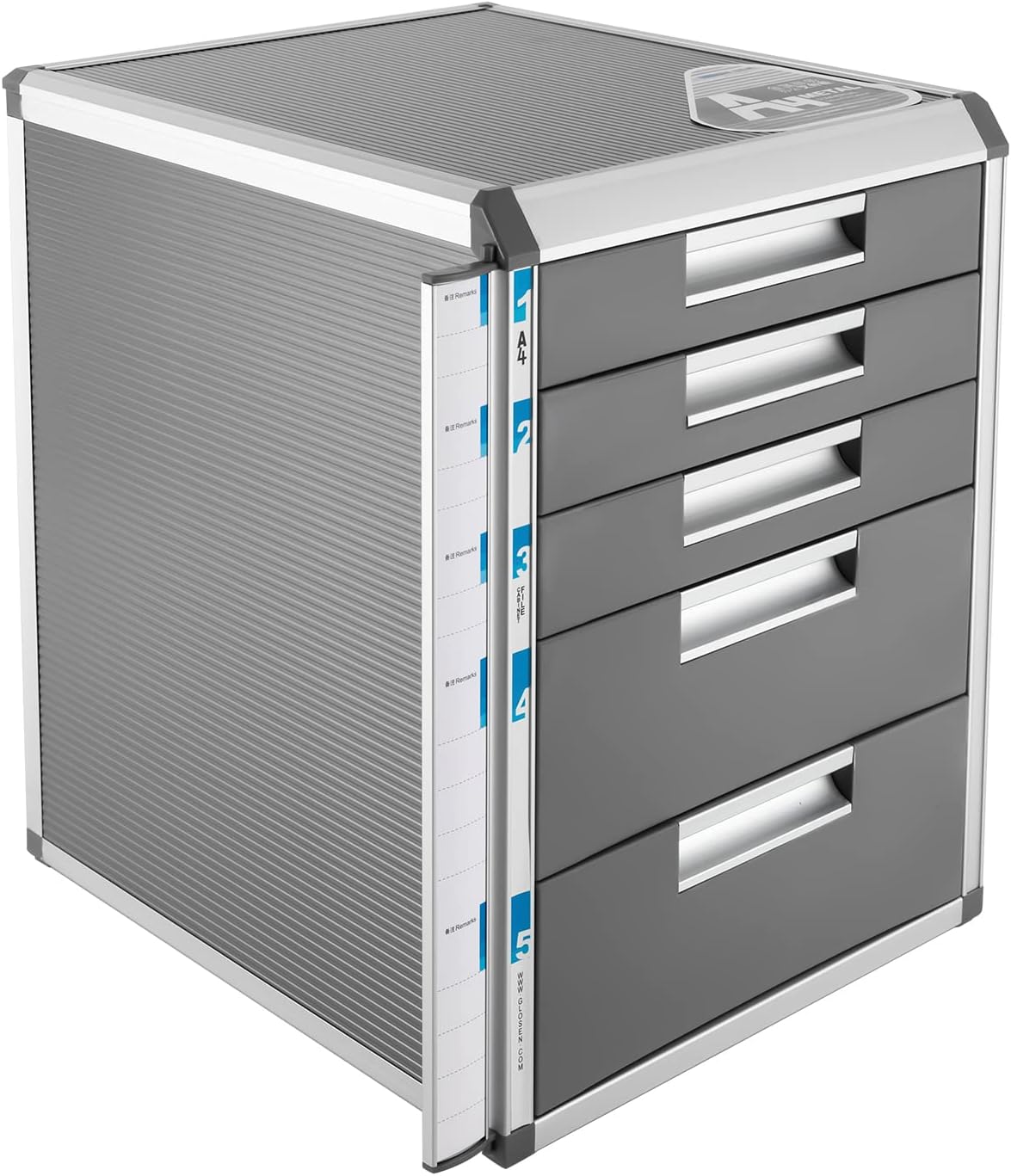 Grey 5 Layers Desktop Drawer Organizer with Lock E24926