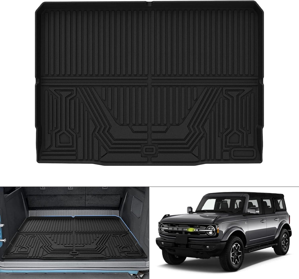 Custom Fit All Weather Car Cargo Mat for 2021 2022 Ford Bronco 4-Door, Pack of 2 W32160