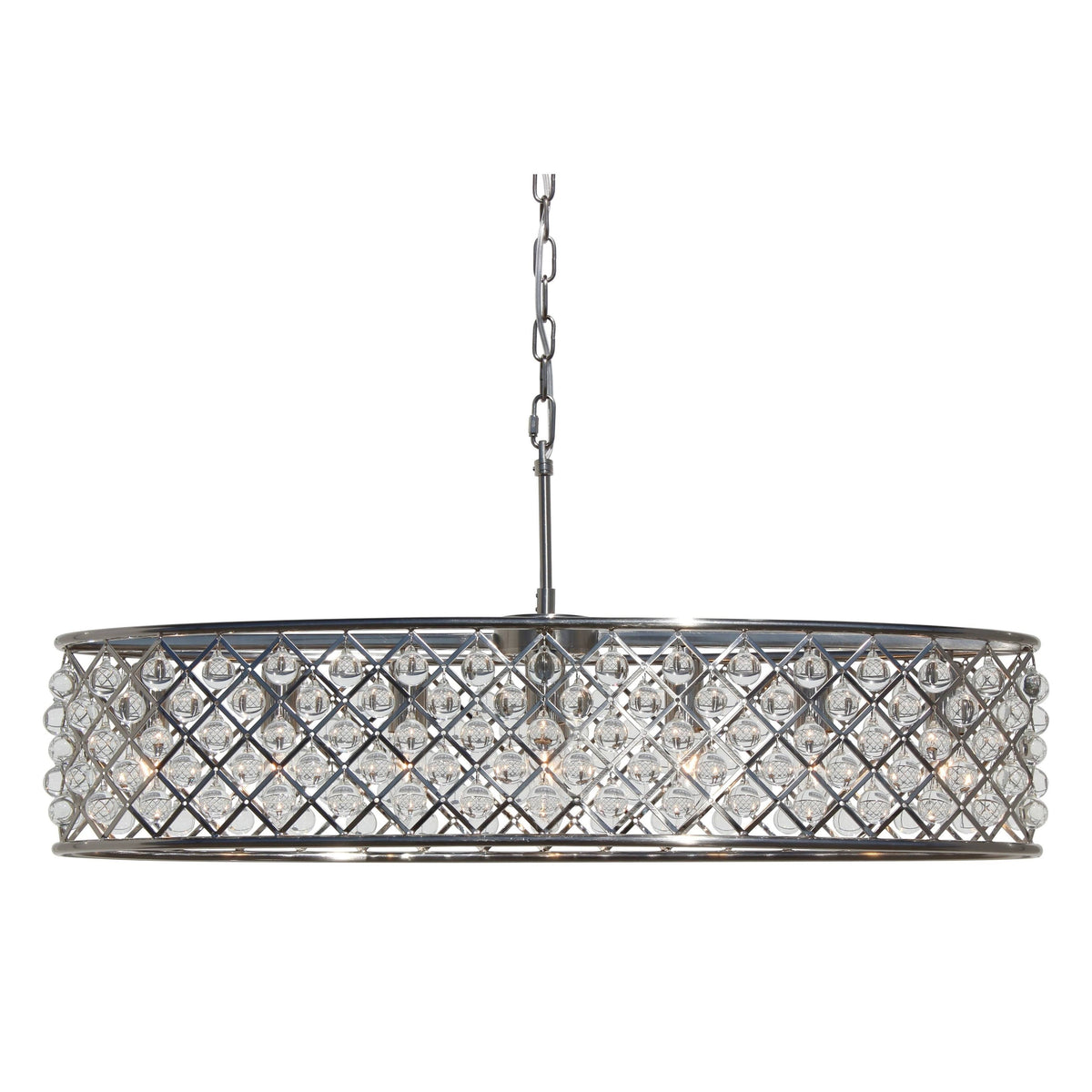 Antique Brass Crystal Oval Chandelier J154041