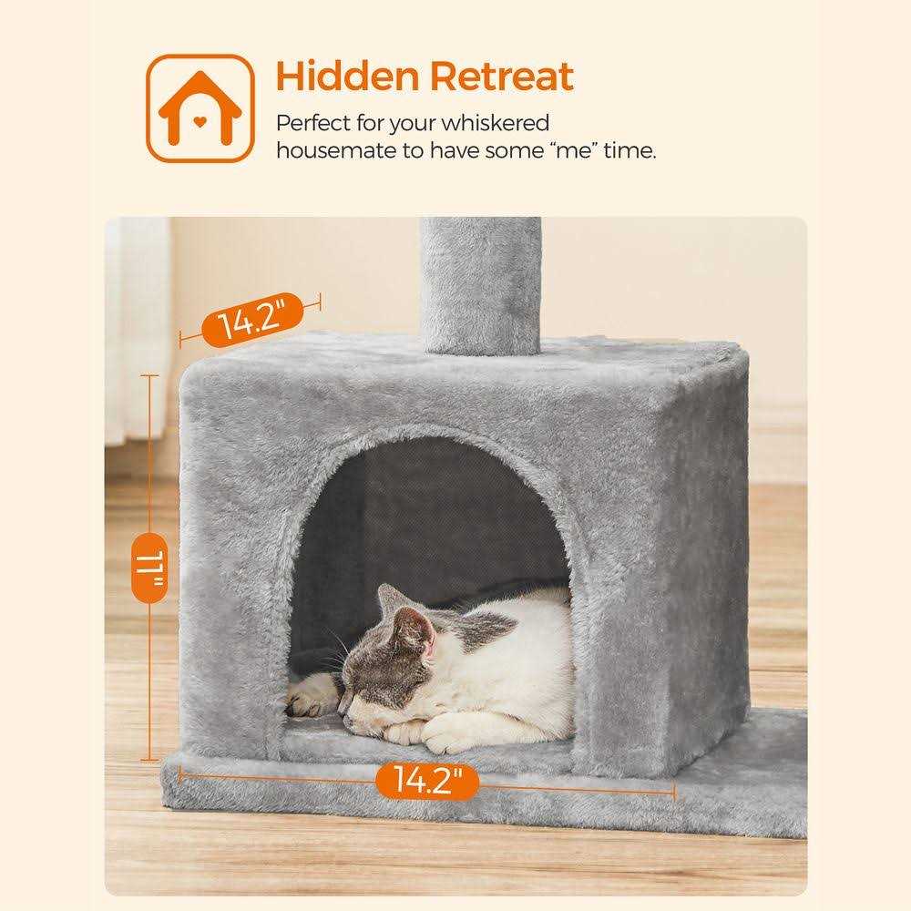 Cat Tree with Sisal-Covered Scratching Posts and 2 Plush Condos T42035