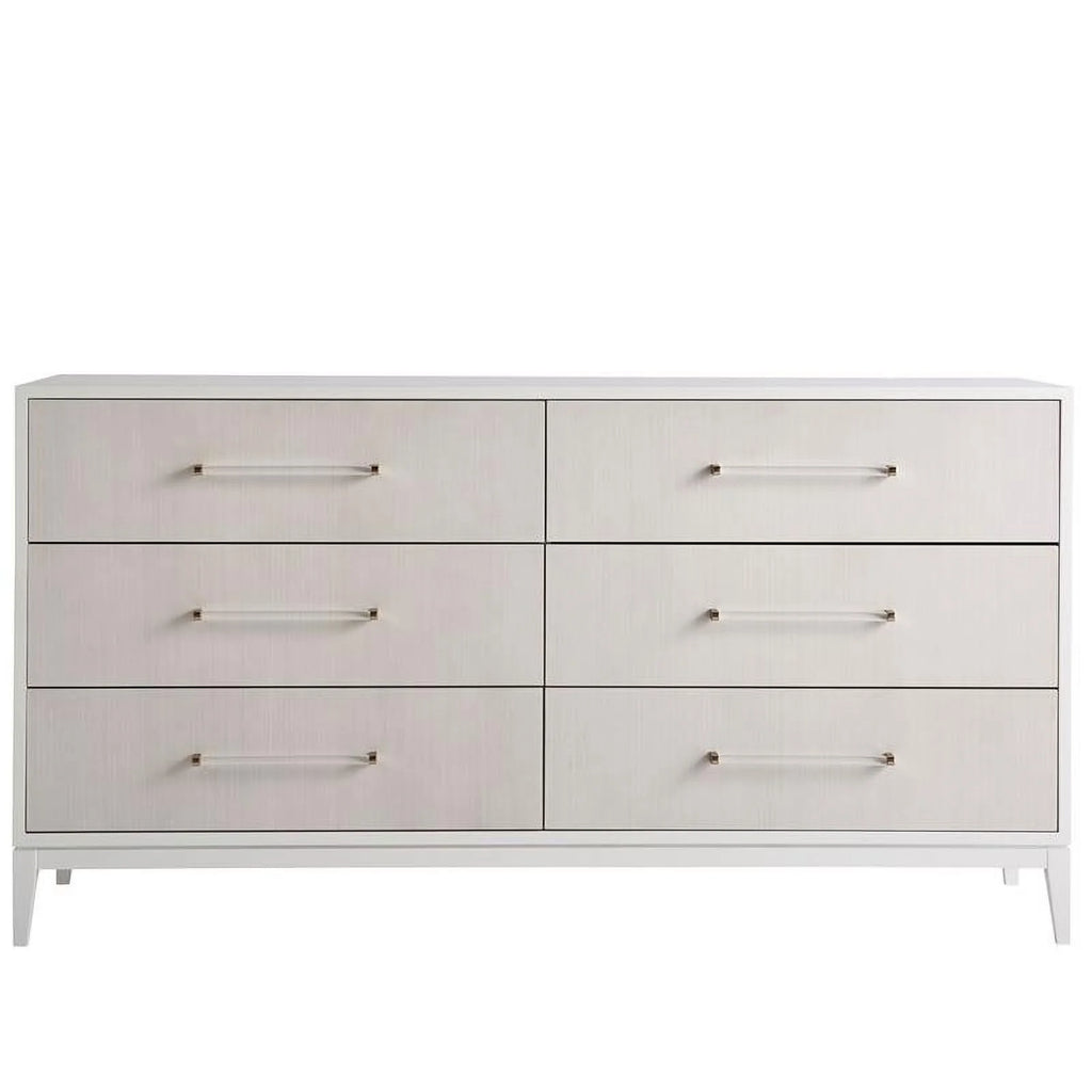 White Wood Dresser with Six Drawers W494