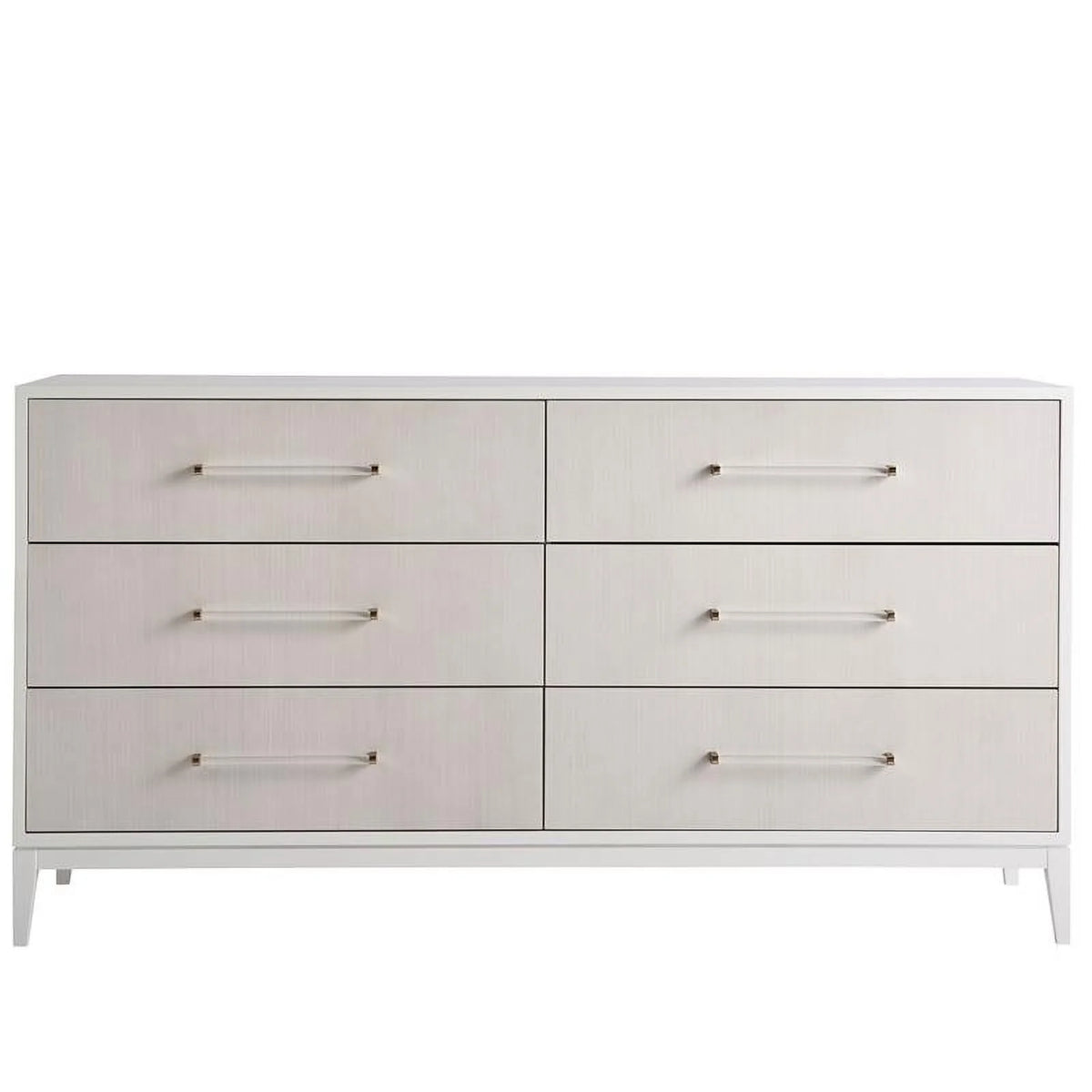 White Wood Dresser with Six Drawers W494