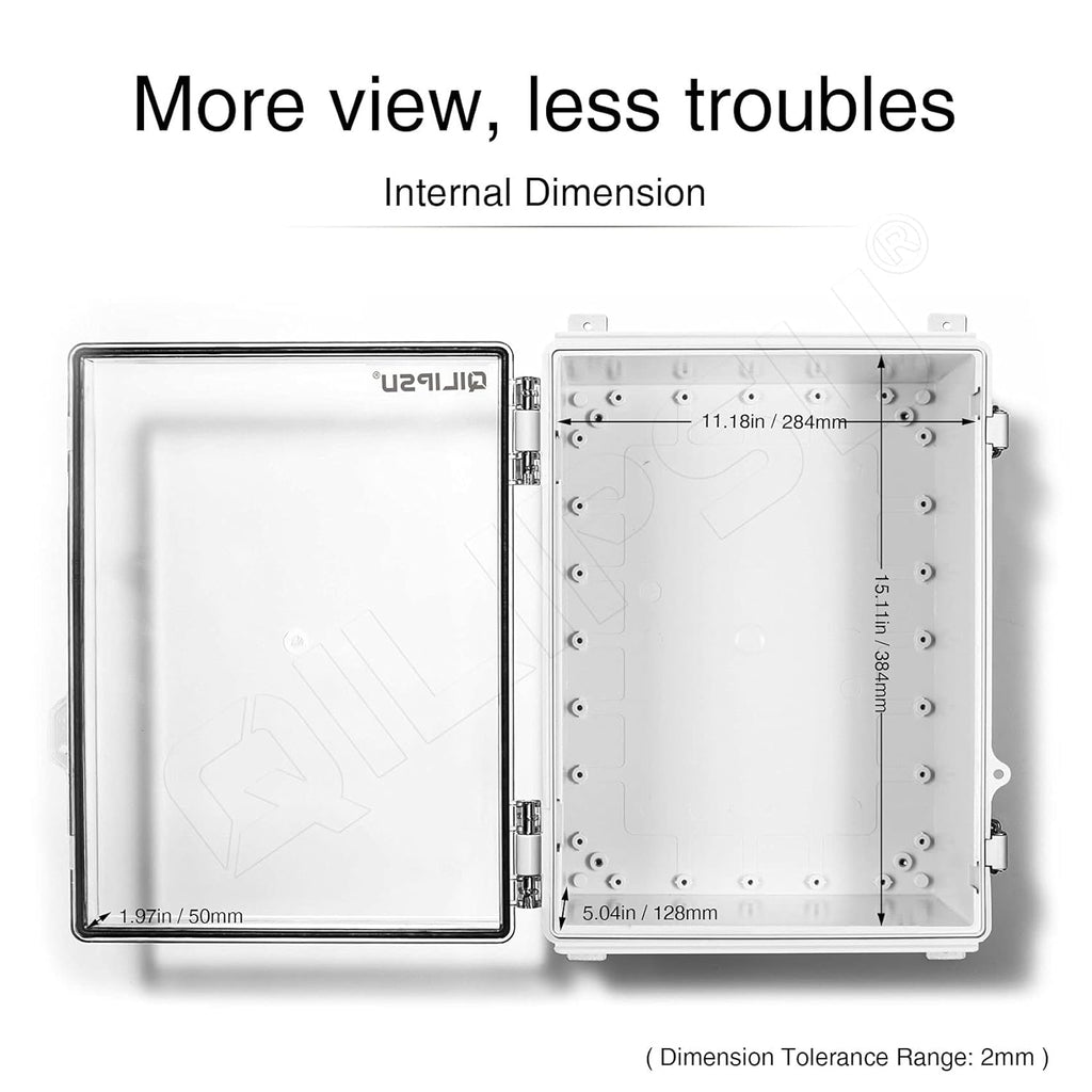 Clear Hinged Cover Junction Box with Mounting Plate, IP67 Waterproof ABS Plastic Grey I433896