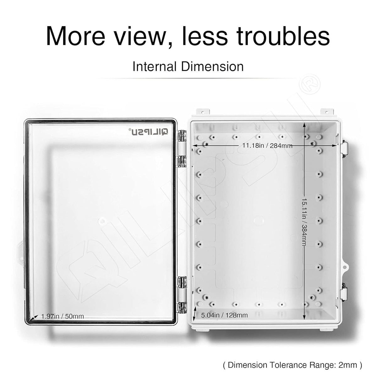 Clear Hinged Cover Junction Box with Mounting Plate, IP67 Waterproof ABS Plastic Grey I433896