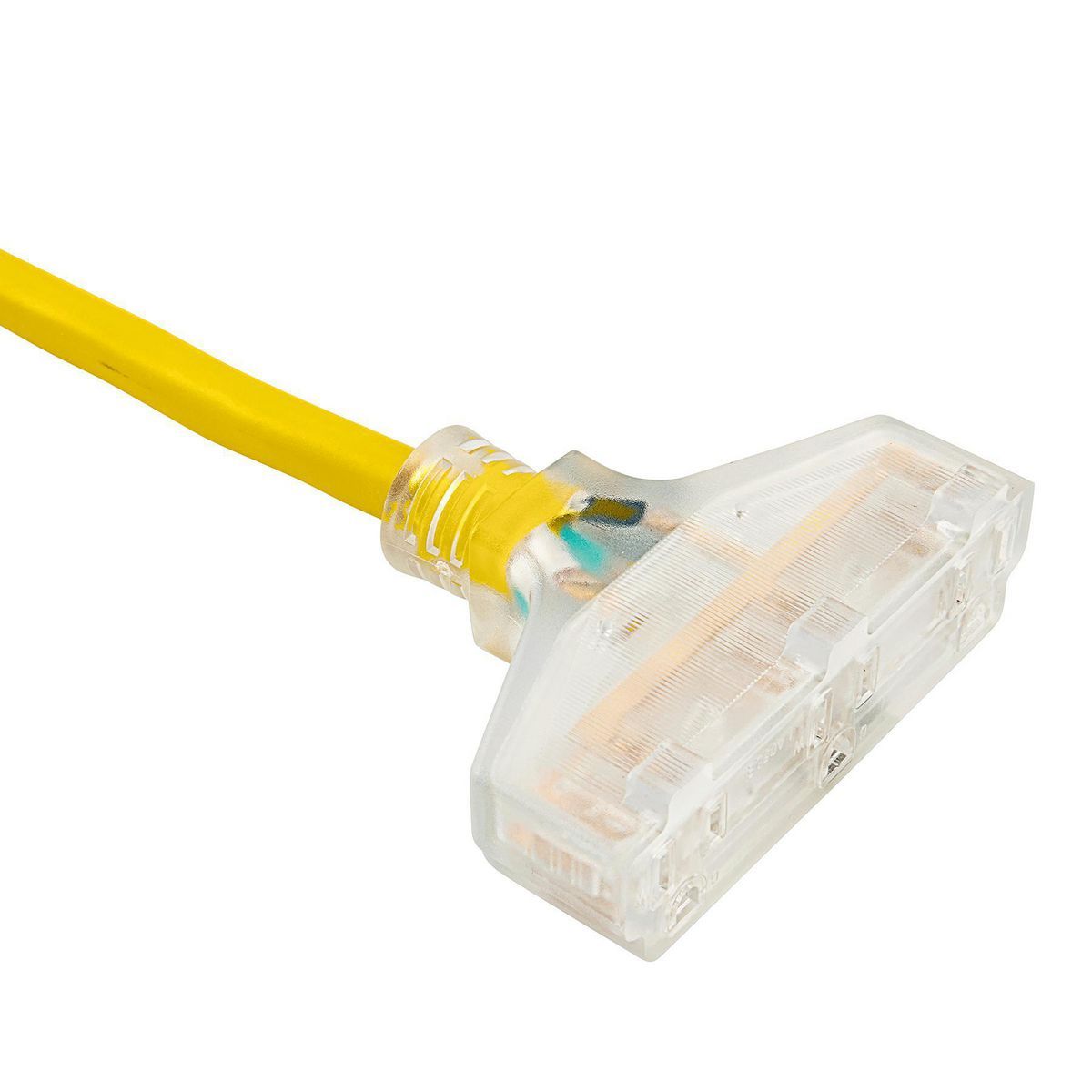 Yellow 25 ft. 10/3 Gauge Triple-Tap Extension Cord J604