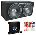 12 Dual Loaded Car Subwoofers + Box + Amp + Kit P5870