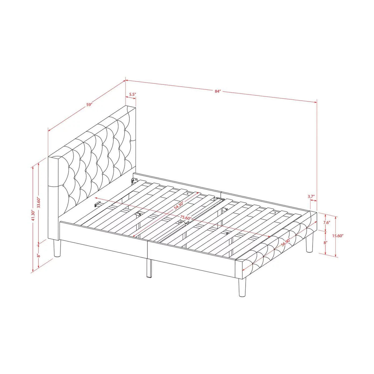 Full Engineered Wood Bed R110861