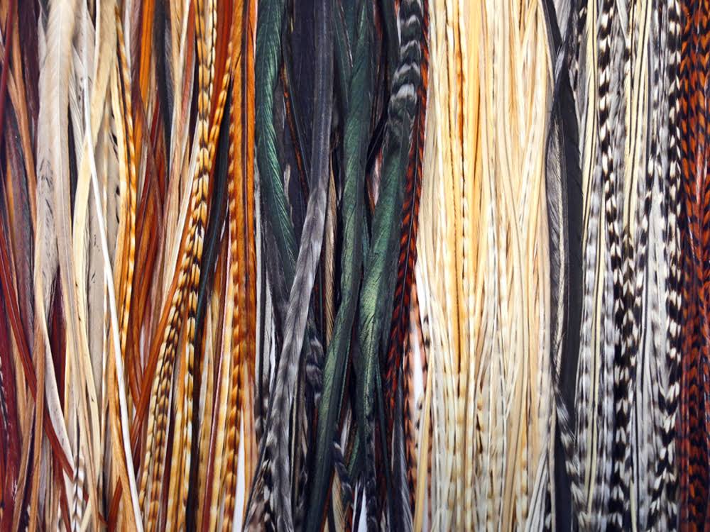 100 Pieces Natural Thin Long Rooster Hair Extension Feathers U472444