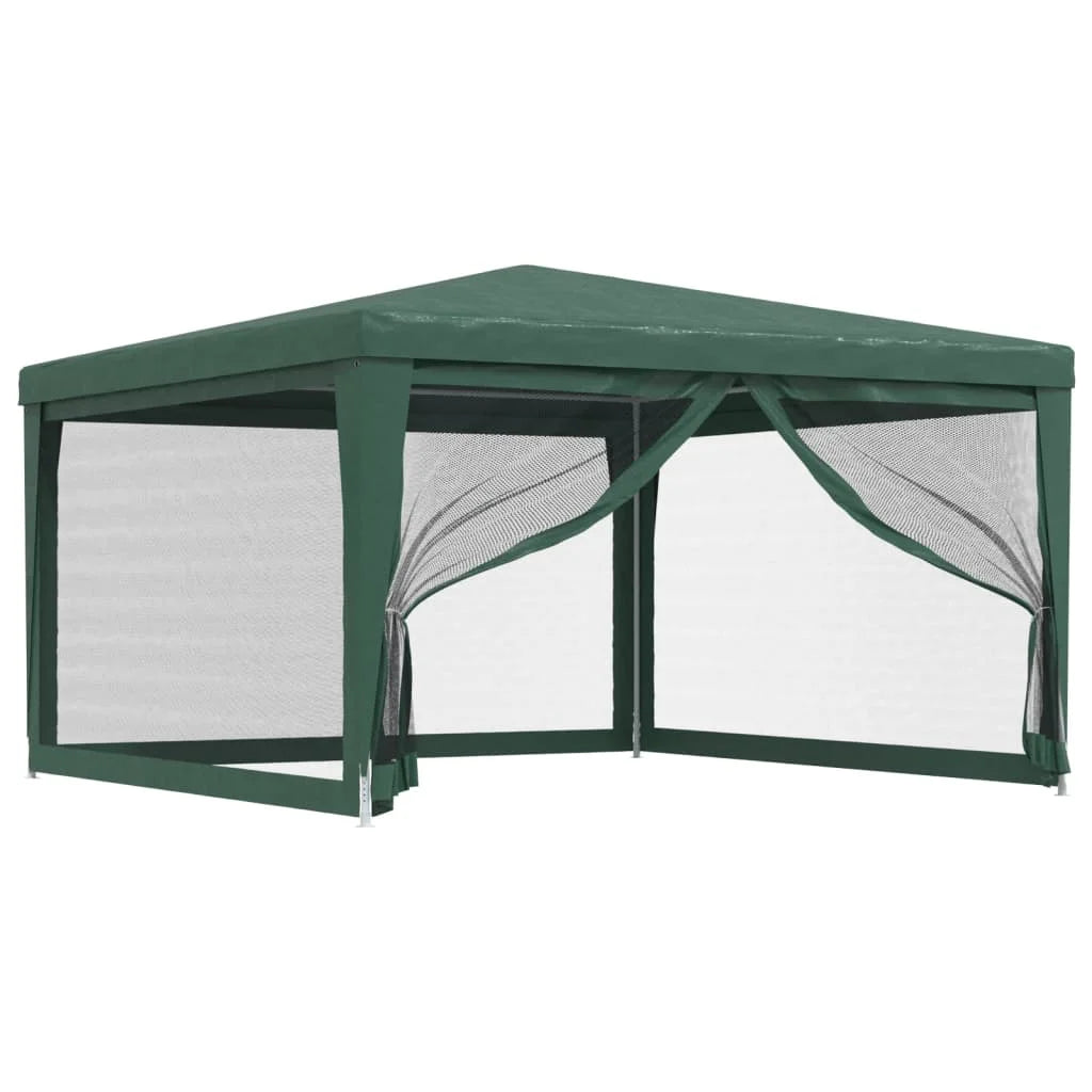 Party Tent with 4 Mesh Sidewalls Green 13.1'x13.1' HDPE B233