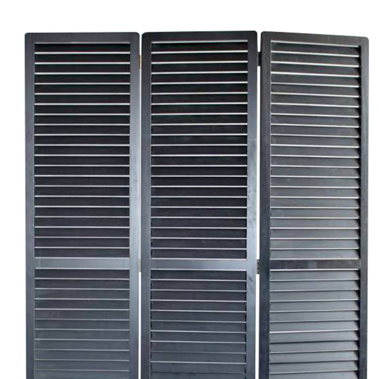 Red Wooden Screen with 3 Panels and Shutter Design G1942