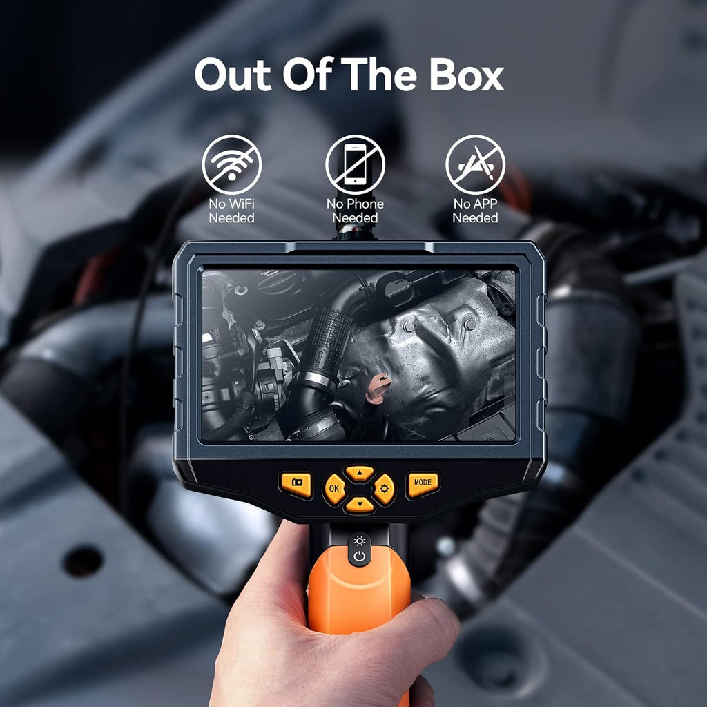 Industrial Endoscope with Screen, 0.21inch Handheld Borescope Inspection Camera with Waterproof Gooseneck Probe, 4.5inch IPS Display G6799