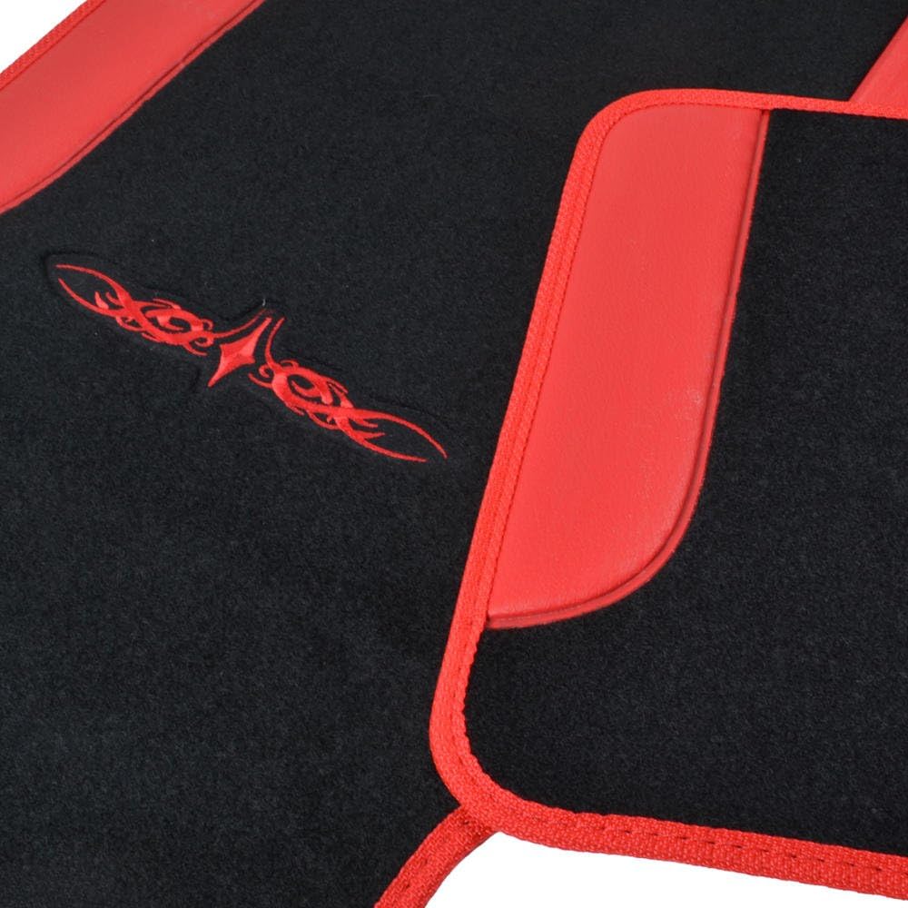 Black/Red Stripe Seat Covers Full Set Pack of 2 E678