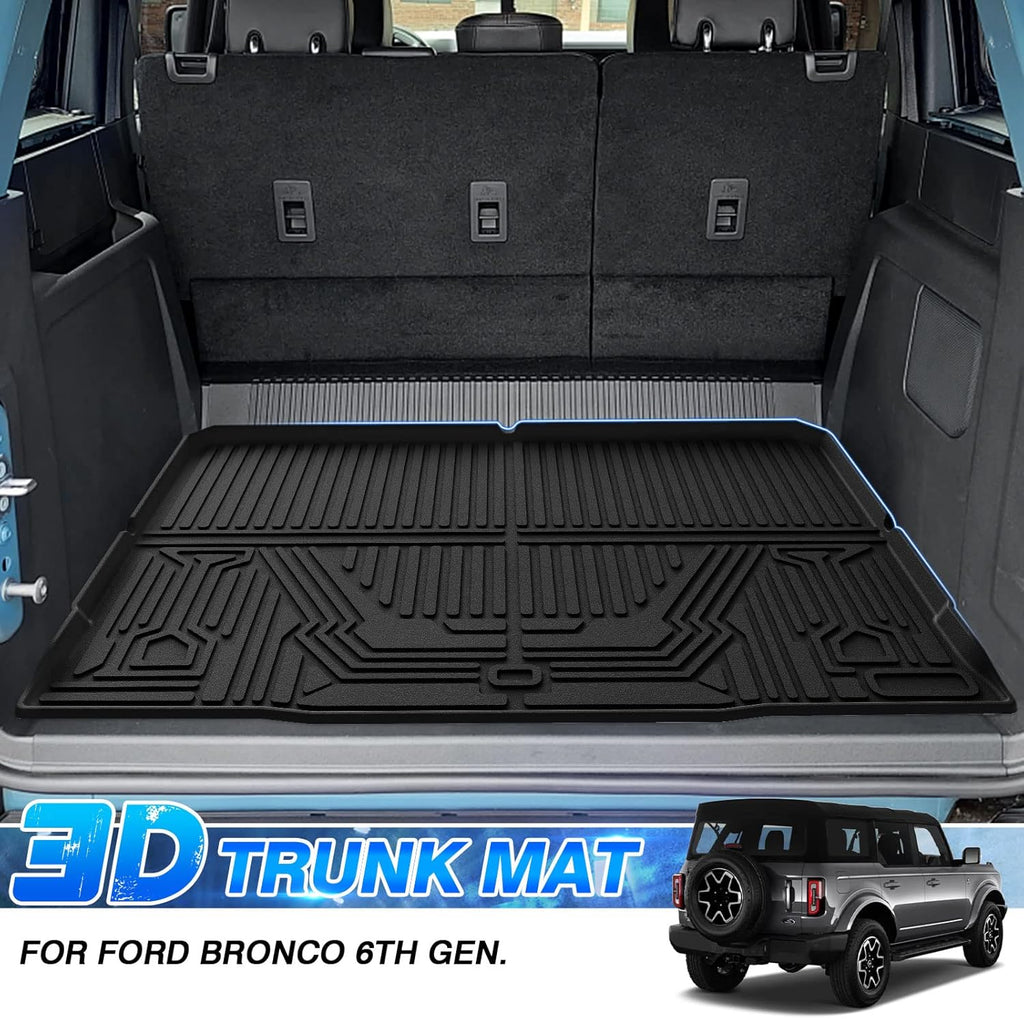 Custom Fit All Weather Car Cargo Mat for 2021 2022 Ford Bronco 4-Door, Pack of 2 W32160