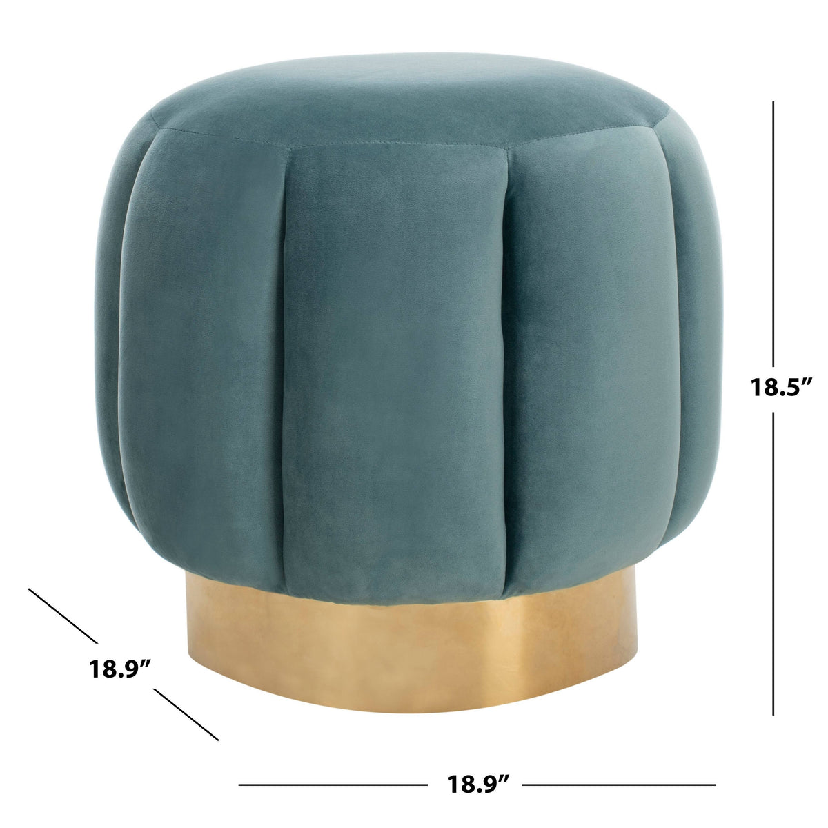 Seafoam Channel Tufted Ottoman X793526