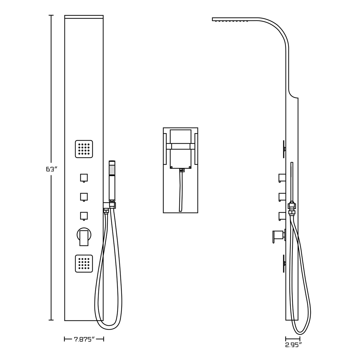 Wall Mount Stainless Steel Shower Panel in Chrome N65731
