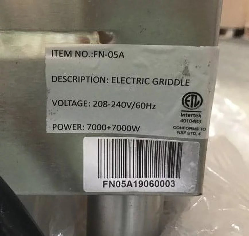 48 Inches Electric Stainless Steel Commercial Griddle S75908