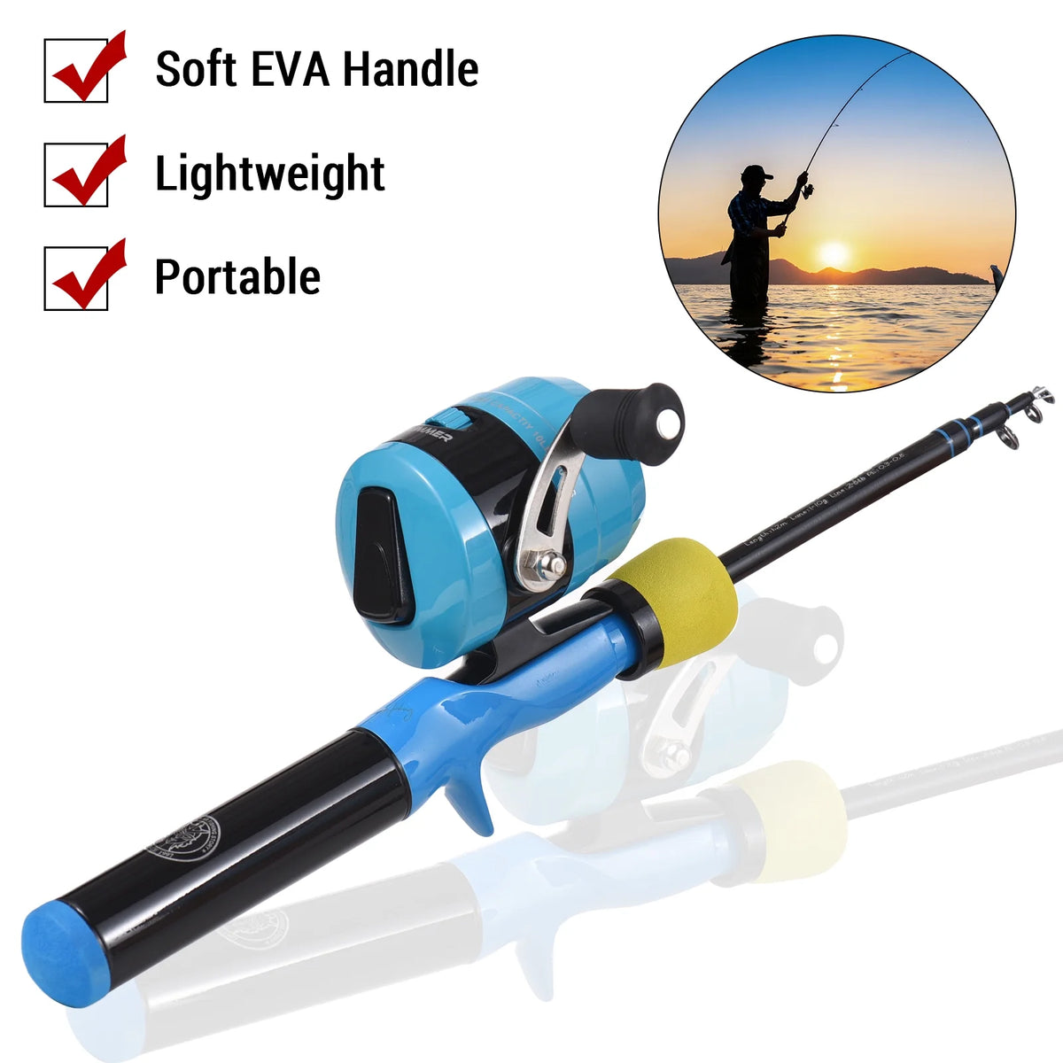 Spinning Rod and Reel Set with Tackle Box A84464