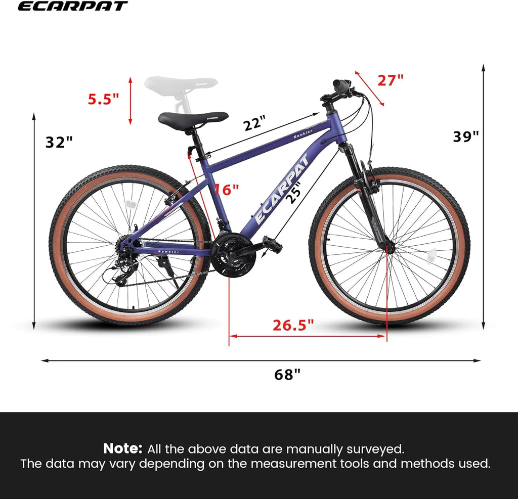24 Inch 21-Speed Disc Brakes Front Suspension Mountain Bike S936149