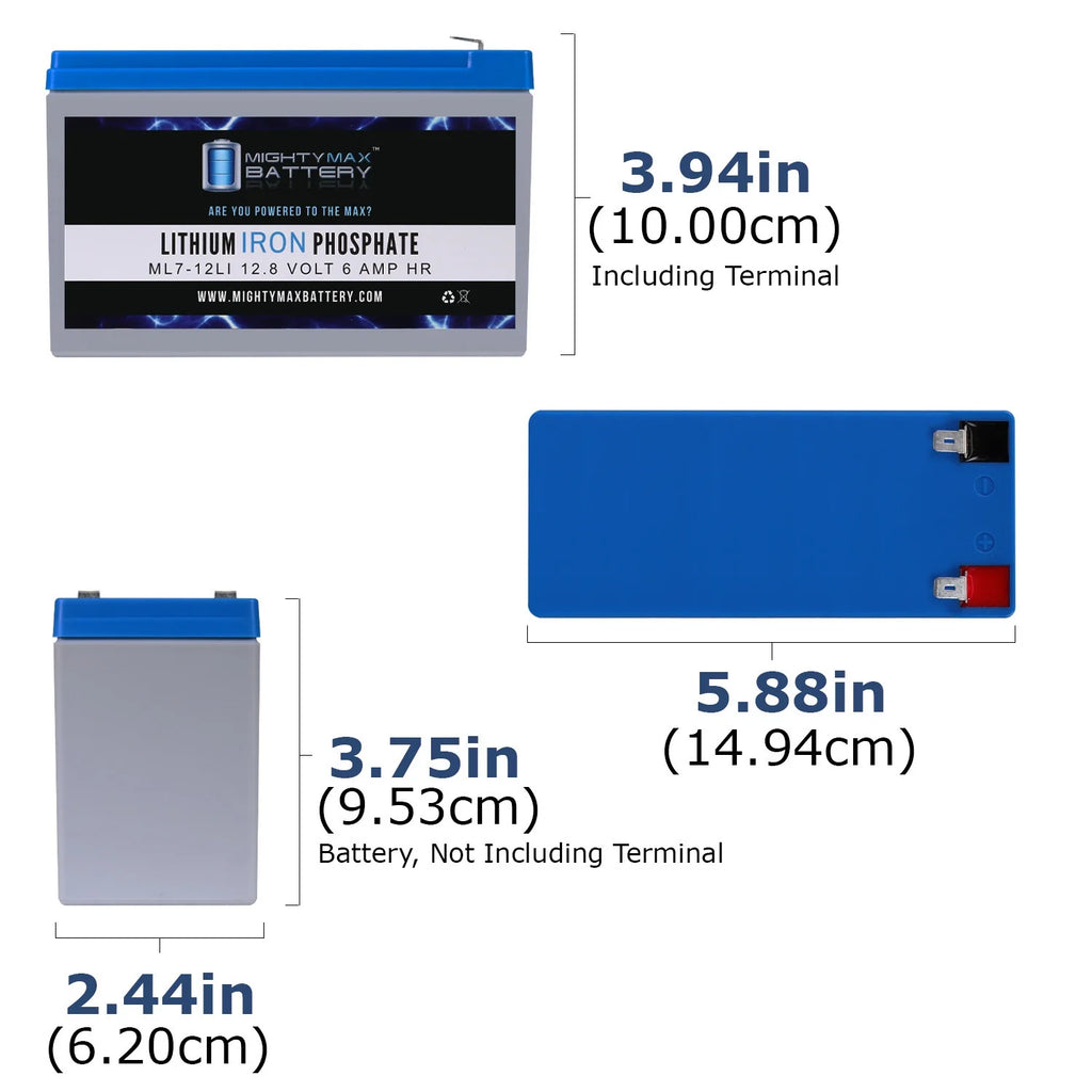 12V 7AH Lithium Replacement Battery 4 Pack H629037