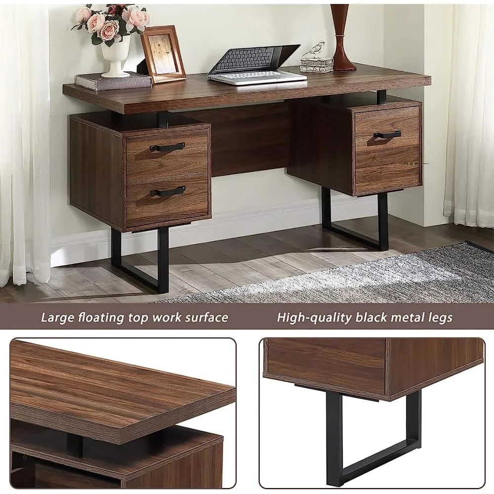 59 Inch Writing Desk with Drawers B754